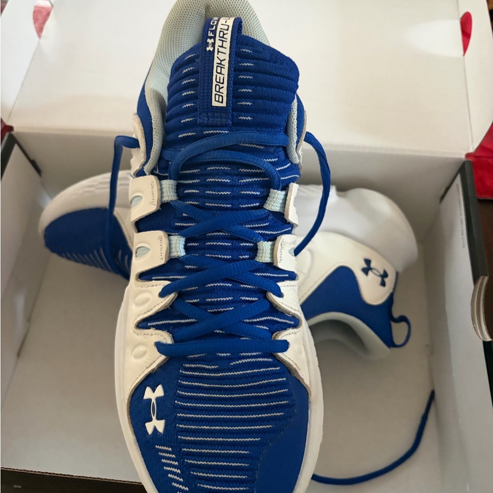 Under Armour Kids Royal Blue and White Sneakers - Picture 3 of 5